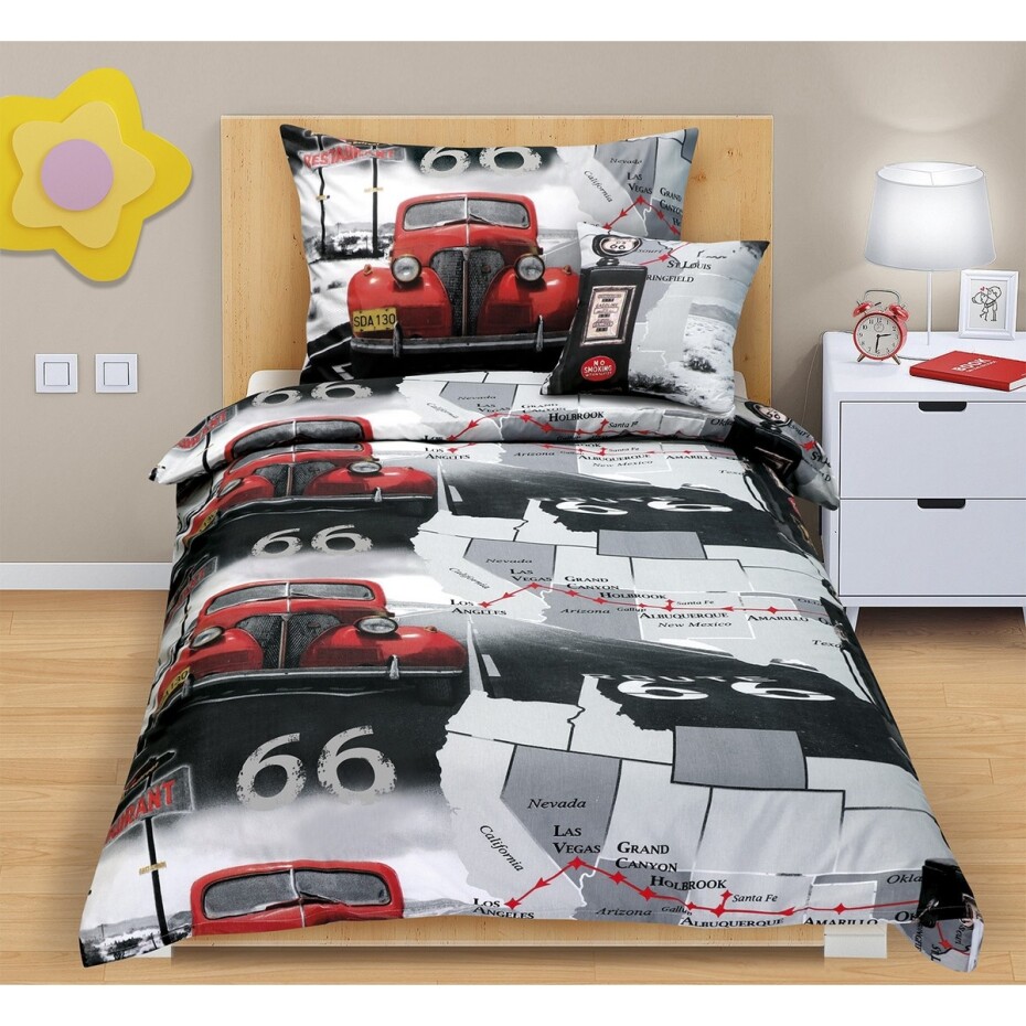 Bellatex Bavlněné povlečení Junior Auto s povlakem, 140 x 200 cm, 70 x 90 cm + 40 x 40 cm - main (0)