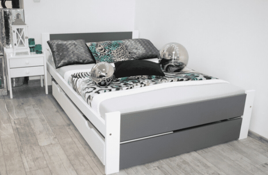 Elvisia Postel LEA s matrací a roštem | 90 x 200 cm Barva: Šedá - main (9)