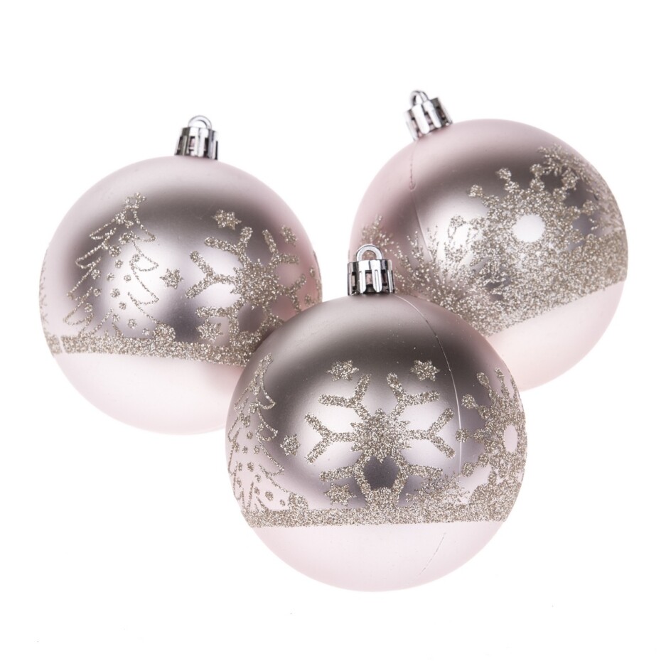 Sada vánočních ozdob Silver 8 cm, 3 ks - main (0)