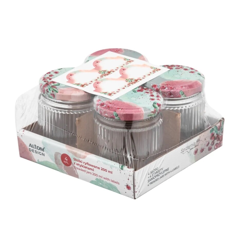 Altom Zavařovací sklenice s víčkem a etiketou 200 ml, 4 ks, 200 ml - main (4)