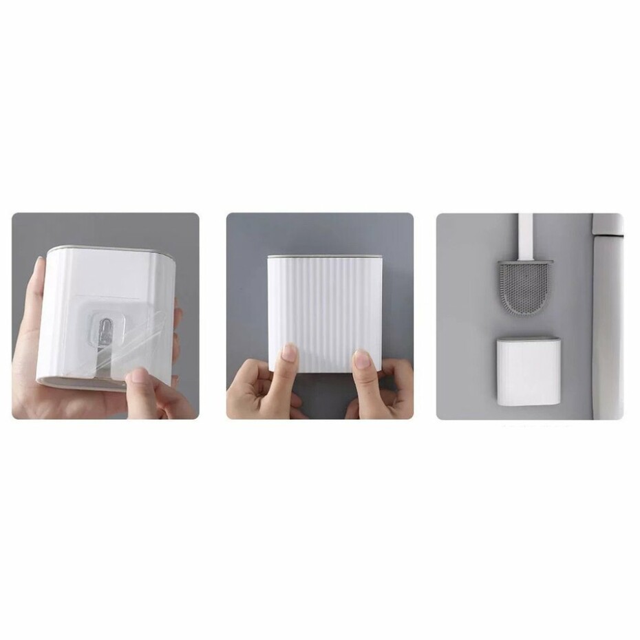 AQUALINE TF010 WC silikonová štětka nástěnná/na postavení, bílá - main (5)