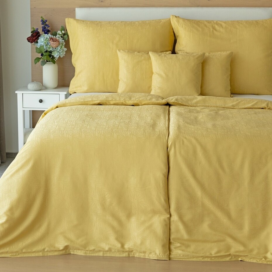 Matějovský Povlečení z bambusového damašku Sofie Camel Gold, 140 x 220 cm, 70 x 90 cm - main (0)