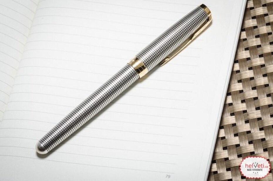 Plnicí pero Parker Sonnet Deluxe Silver Chiselled GT 1502/51314 - hrot F (slabý) - main (2)