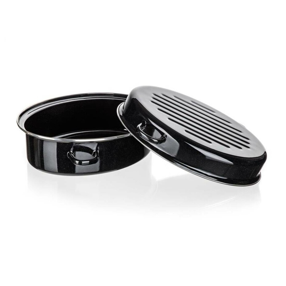 Banquet 2dílný oválný smaltovaný pekáč CULINARIA Black, 38 cm - main (4)