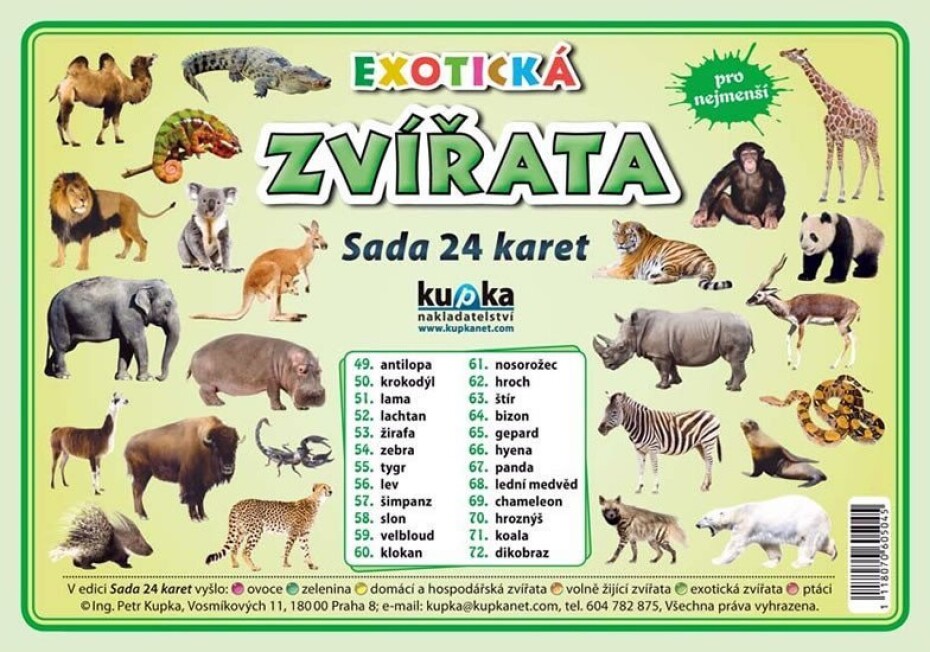Exotická zvířata - Sada 24 karet - Petr Kupka - main (0)