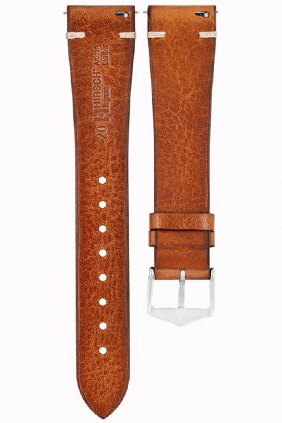 Řemínek Hirsch Bagnore - zlatohnědý - 20 mm - L – Standardní délka (doporučujeme) - 16 mm - Stříbrná - main (4)