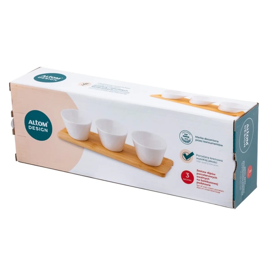 Altom Porcelánový set na dipy na bambusovém podnosu Regular 150 ml, 3 ks - main (5)
