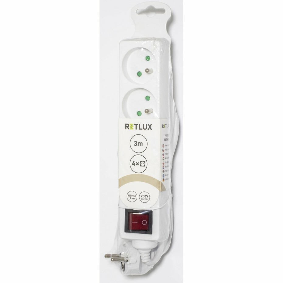 Retlux RPC 25 Prodlužovací kabel s vypínačem, 4 zásuvky, 3 m - main (1)