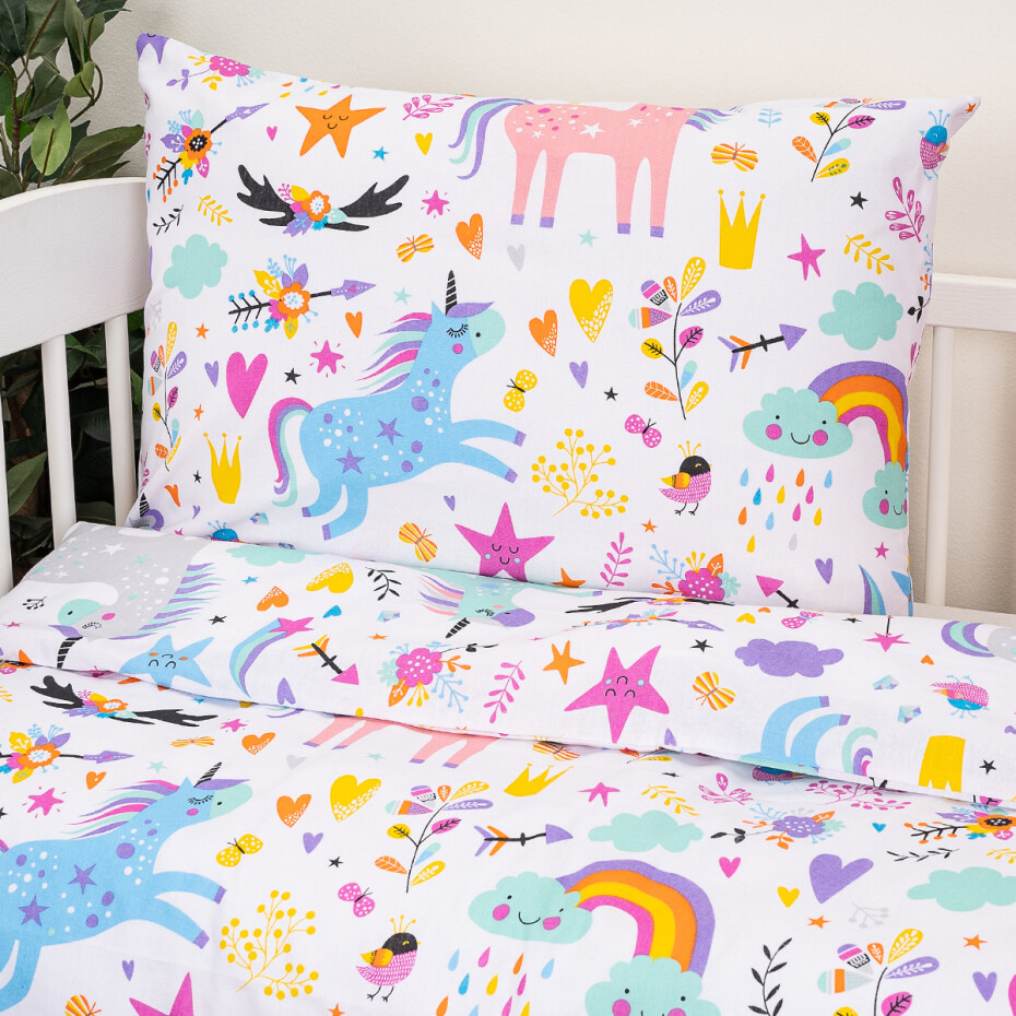 4Home Dětské bavlněné povlečení do postýlky Unicorns - main (1)