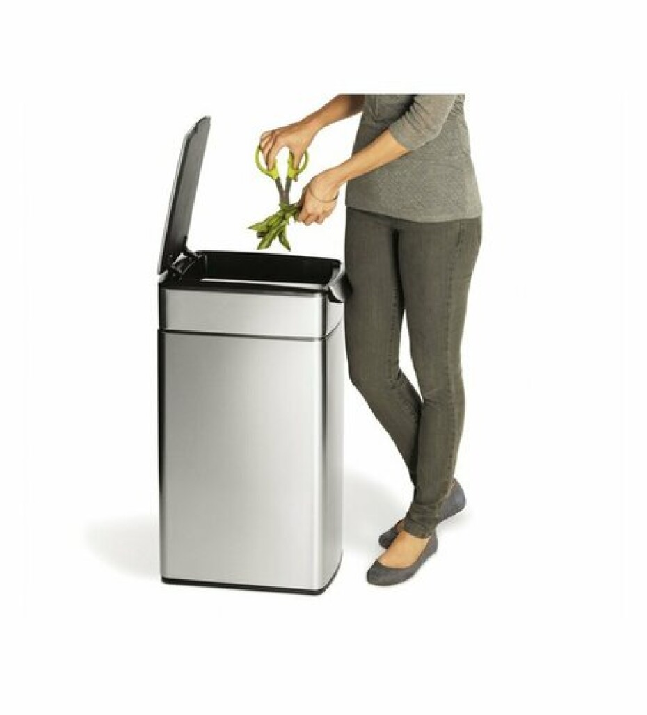 Dotykový odpadkový koš Simplehuman – 40 l, úzký, matná nerez ocel, FPP - main (2)