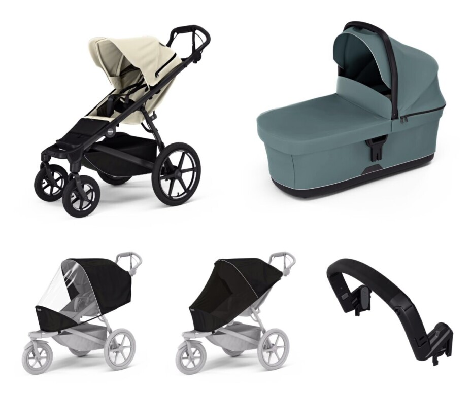 Městský kočárek Thule Urban Glide 4-wheel Soft beige + korbička Mid blue AKČNÍ SET 5v1 - main (0)