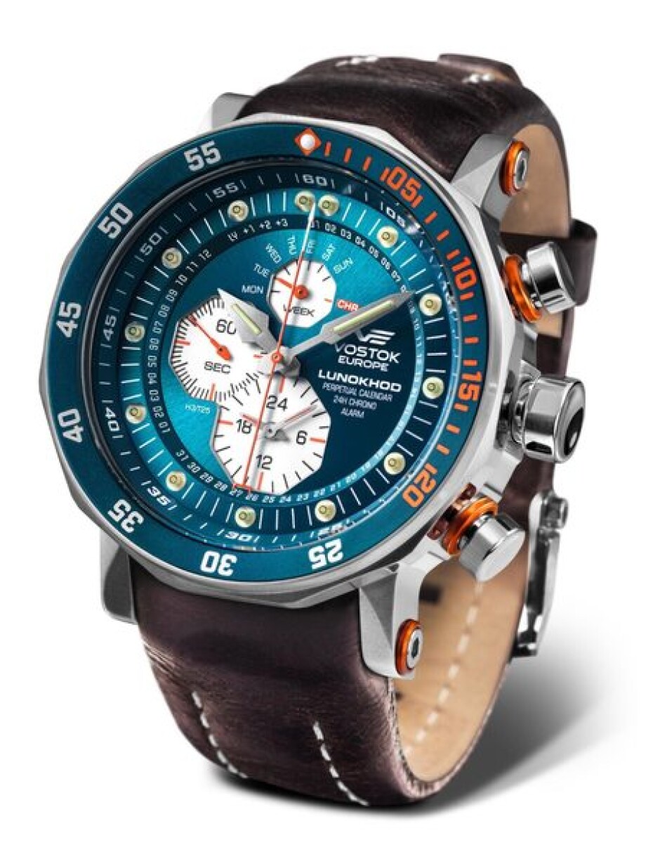 Vostok Europe Lunochod-2 Multifuncional Line YM86-620A636 - Modrý silikonový řemínek - main (2)
