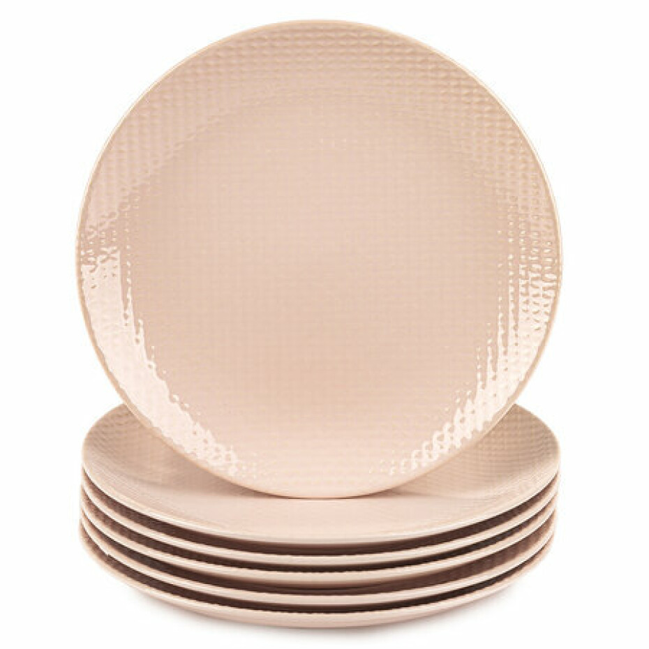 Orion Sada mělkých talířů Relief, 27,5 cm, 6 ks, růžová - main (0)