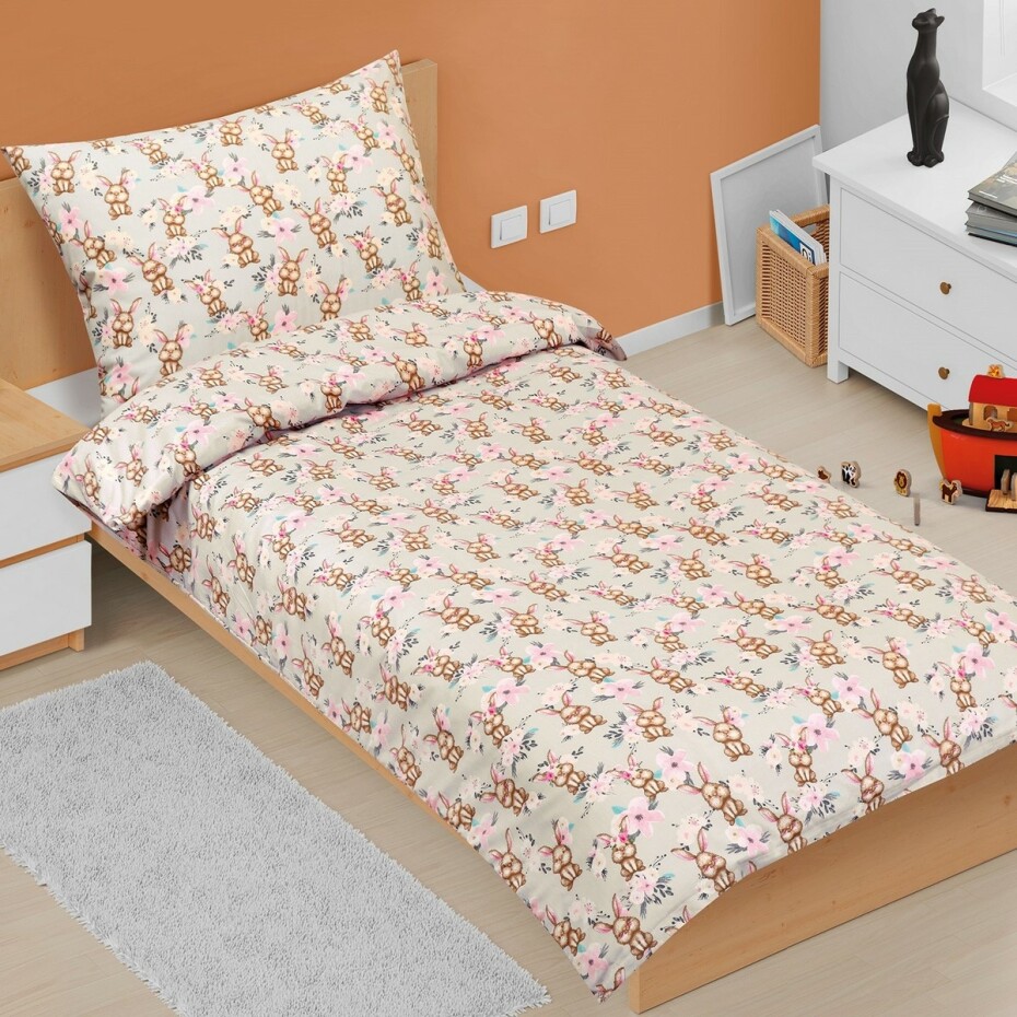 Bellatex Bavlněné povlečení Junior Velikonoční zajíček, 140 x 200 cm, 70 x 90 cm - main (0)