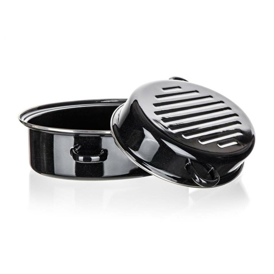 Banquet 2dílný oválný smaltovaný pekáč CULINARIA Black, 38 cm - main (5)