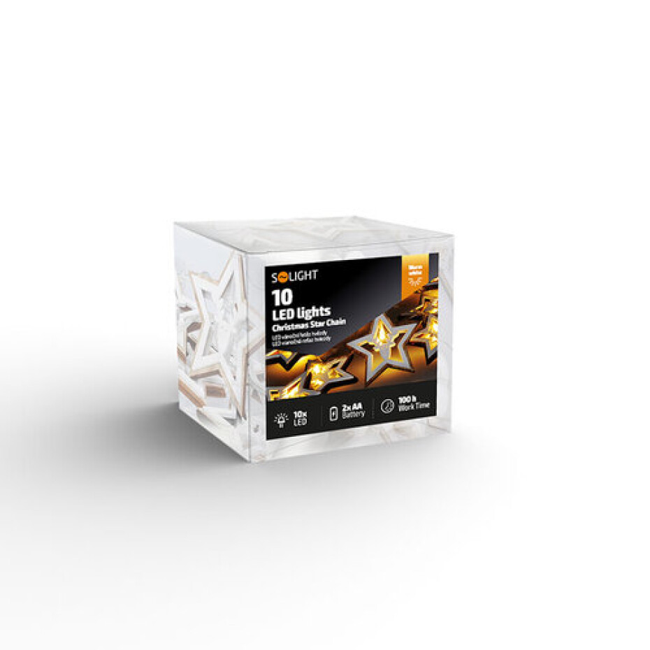 Solight LED vánoční řetěz hvězdy, 10x LED, 1,5 m, 2x AA - main (5)