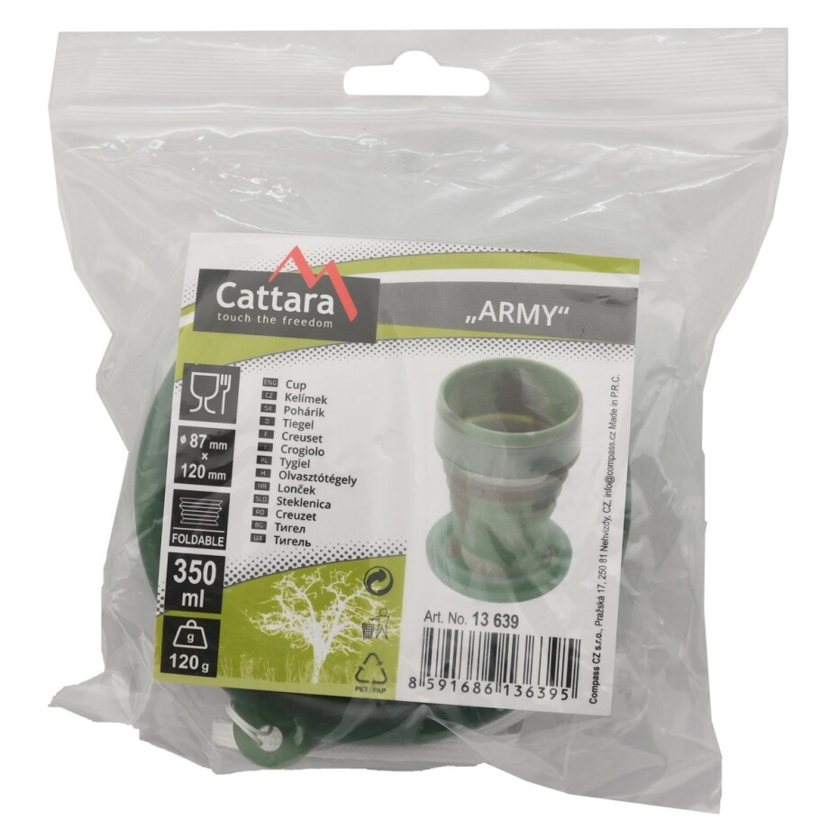 Cattara Silikonový skládací kelímek Army, 350 ml - main (4)