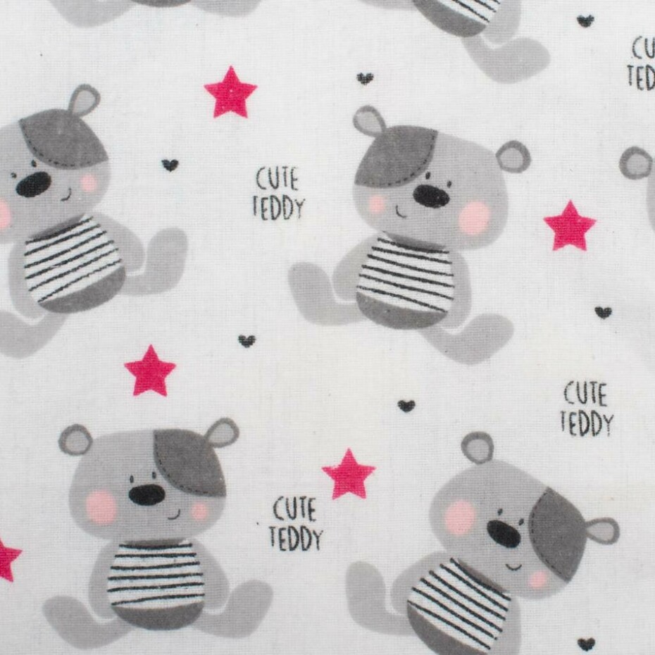 New Baby Nepromokavá flanelová podložka Cute Teddy růžová, 57 x 47 cm - main (1)