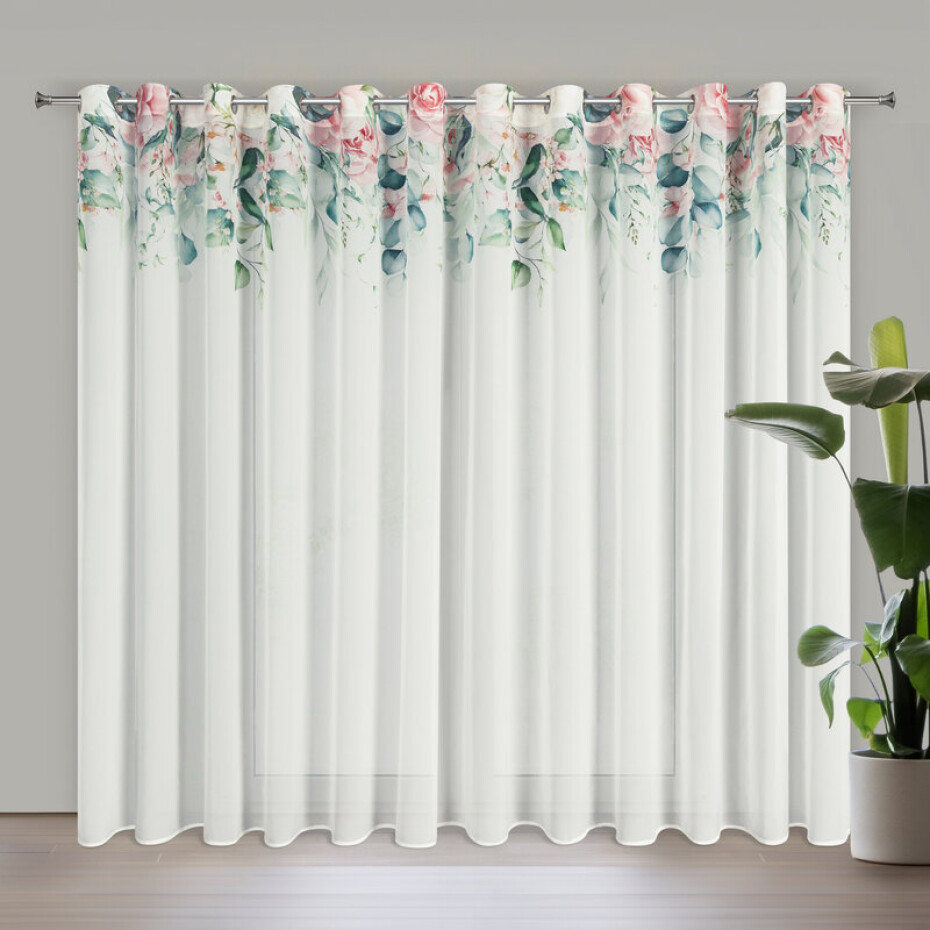 ArtFir Záclona ALORA K | bílá/růžová 350 x 250 cm - main (0)