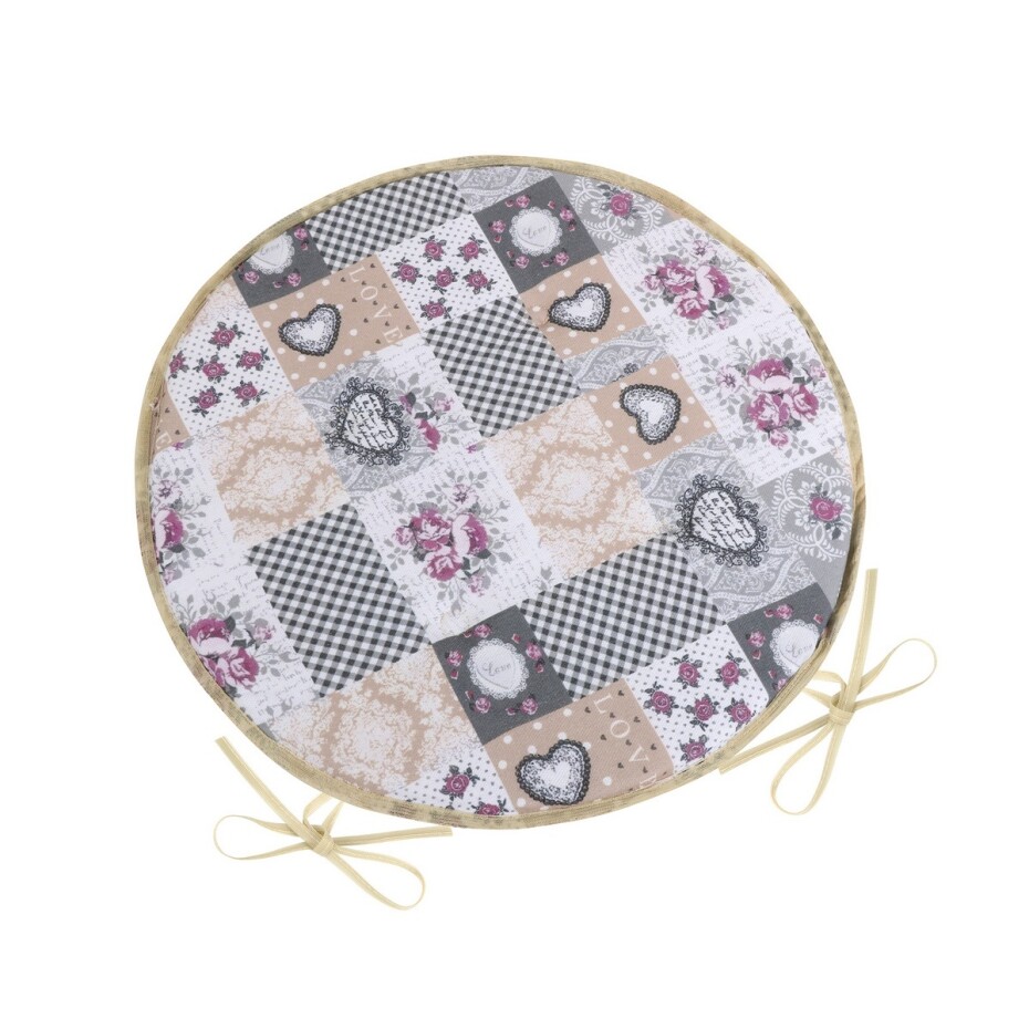 Bellatex Sedák DITA kulatý hladký Patchwork love, 40 cm - main (0)
