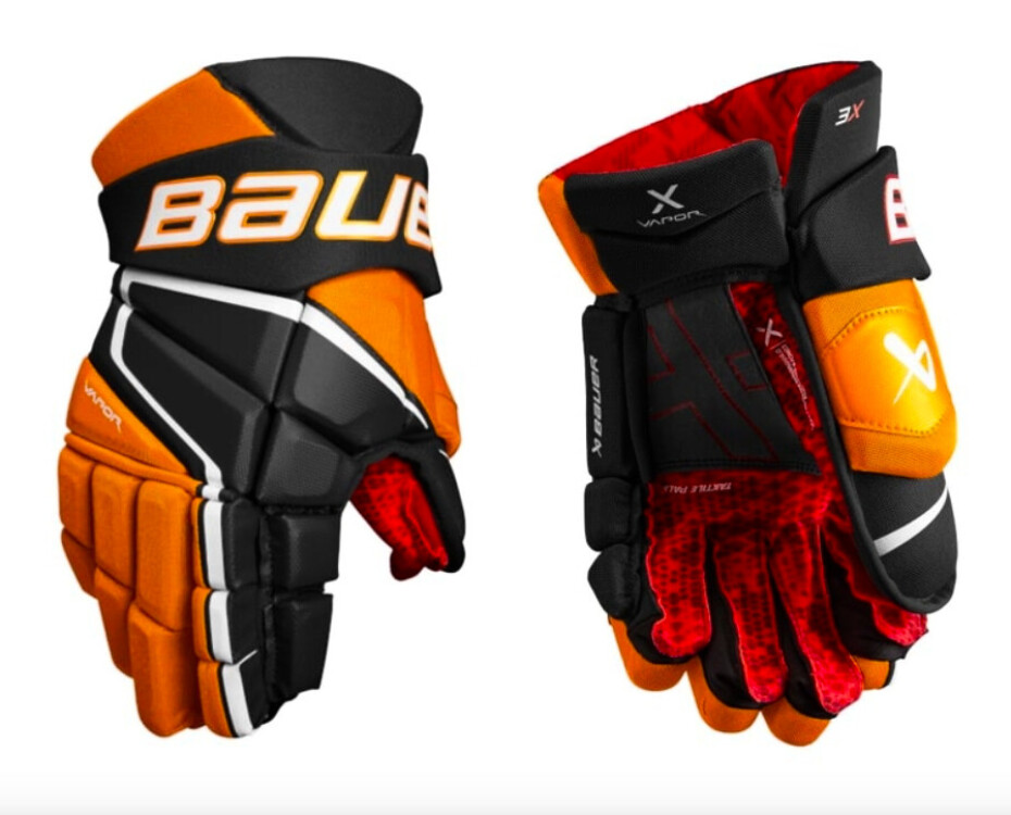Hokejové rukavice Bauer Vapor 3X - MTO Black/Orange Senior 15 palců - main (1)