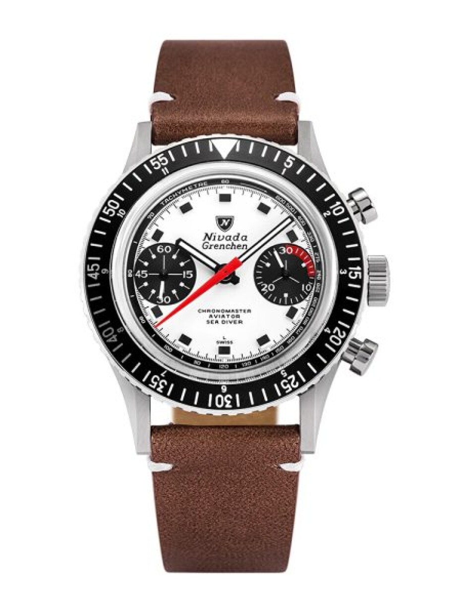 Nivada Grenchen Chronomaster Singer Newman - Inter. Bezel - Manual - Brown Racing Strap - main (4)