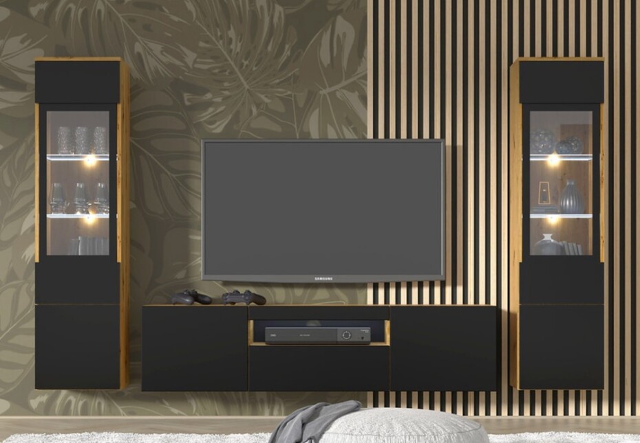 ARTBm Komoda AURA 4D | dub artisan/černý mat - main (3)