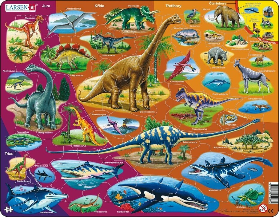 Puzzle MAXI - Dinosauři/85 dílků - Larsen - main (0)