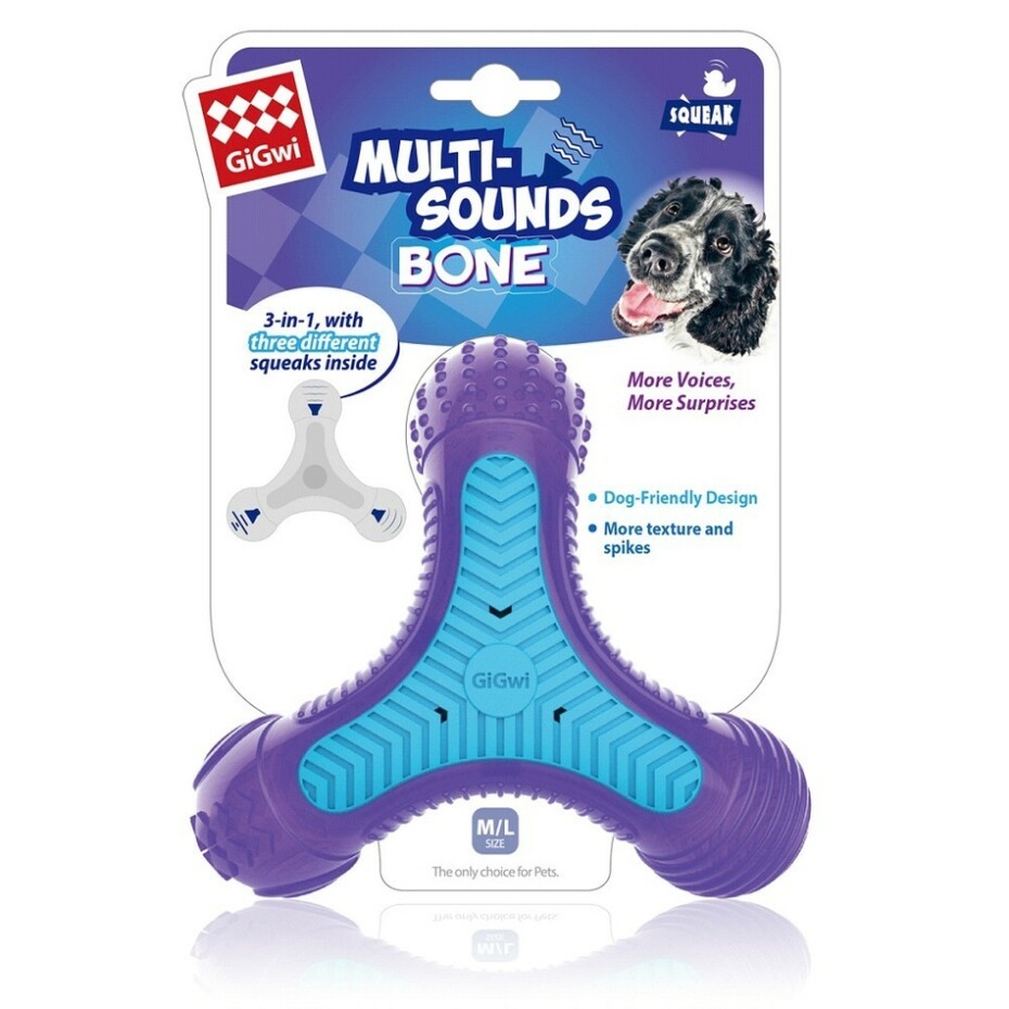 GiGwi art. 8491 Trojhvězda Multi-Sounds Bone - main (2)