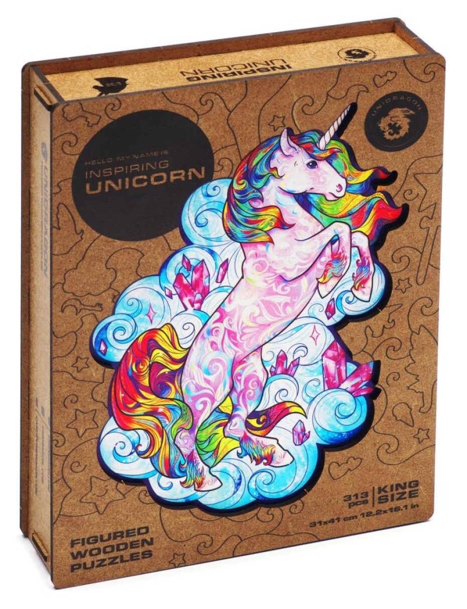 Unidragon dřevěné puzzle - Jednorožec velikost L - main (0)
