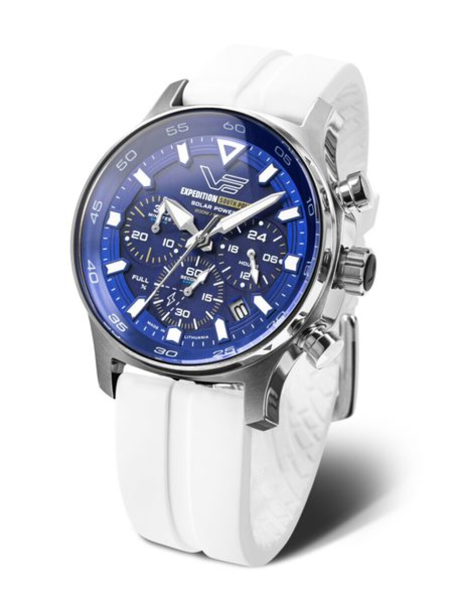 Vostok Europe Expedition South Pole Solar Power Chronograph VR42-592A762S - Modrý silikonový řemínek - main (3)