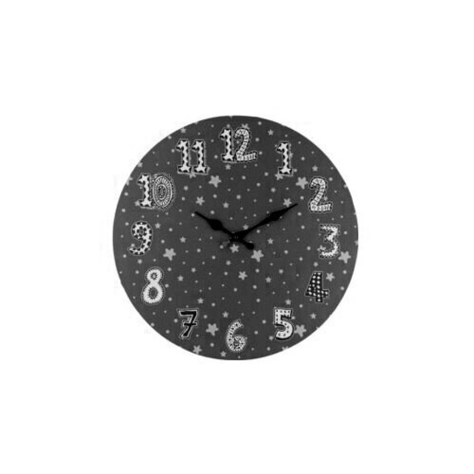 Dětské nástěnné hodiny Stars, 33 cm, šedá - main (0)