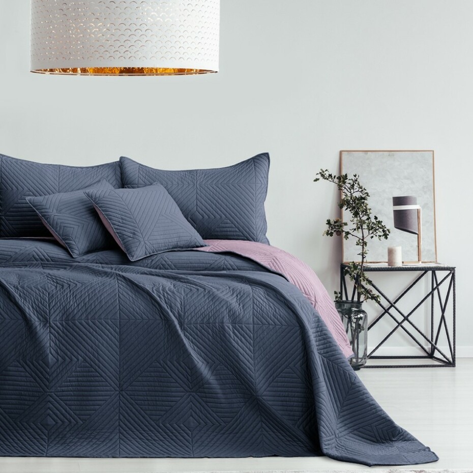 AmeliaHome Přehoz na postel Softa charcoal - mauve, 220 x 240 cm - main (1)