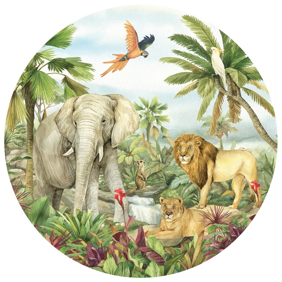 Kruhová fototapeta Jungle 125 x 125 cm, 2 díly - main (0)