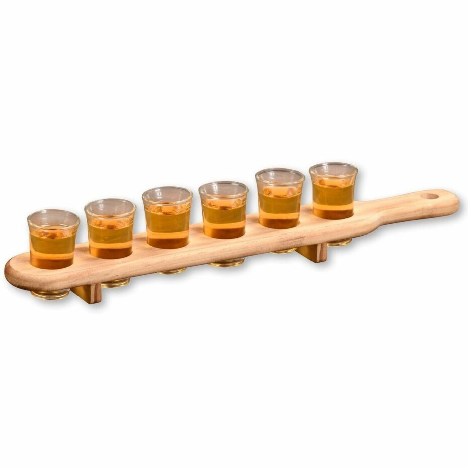 Kesper 68281 Podnos na panáky se 6 sklenicemi, 45 x 6,5 cm - main (0)