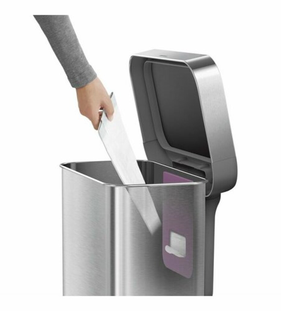 Pedálový odpadkový koš Simplehuman – 45 l, matná ocel, FPP, kapsa na sáčky - main (4)