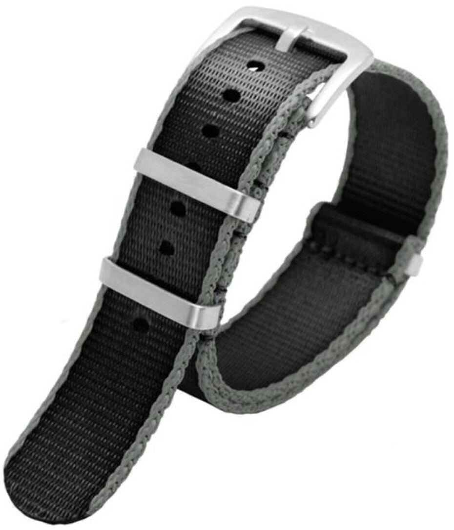 Řemínek NATO Sports černý/šedý okraj 22 mm - 22 mm - main (0)