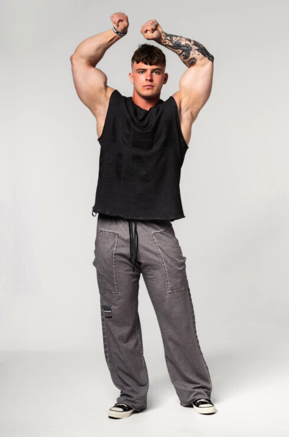 Pánské tepláky Nebbia  Washed-off Gym Sweatpants NO SHORTCUTS Light Grey XL - main (7)