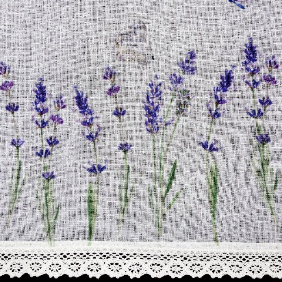 ArtFir Krátká záclona ELLA P | bílá/fialová 150 x 60 cm - main (3)