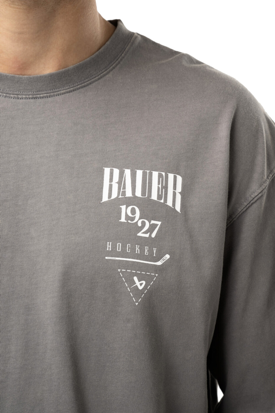 Pánské tričko Bauer  Acid Wash LS Tee Grey S - main (2)