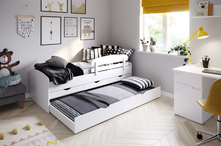 Szynaka Jednolůžková postel s přistýlkou ​​NICOLE 01 | 90 x 200 cm Provedení: Zábrana k posteli NICOLE 02 - main (2)