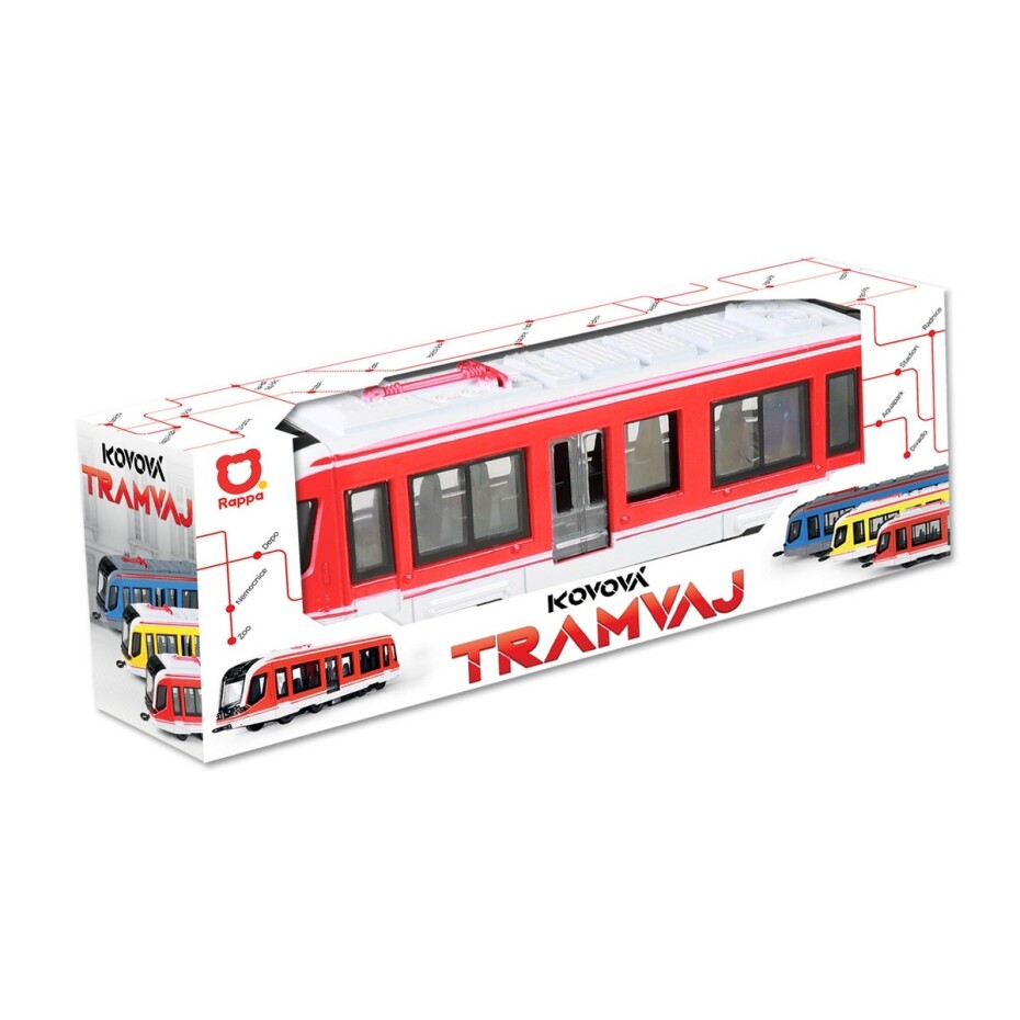 Rappa Kovová tramvaj červená, 20 cm - main (3)