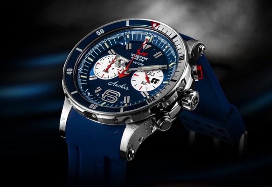 Vostok Europe Anchar Submarine Chrono Line 6S21-510A583 - Modrý silikonový řemínek - main (4)