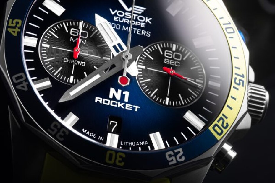 Vostok Europe N-1 Rocket Chrono Line 6S21-225A708S - Modrý silikonový řemínek - main (3)