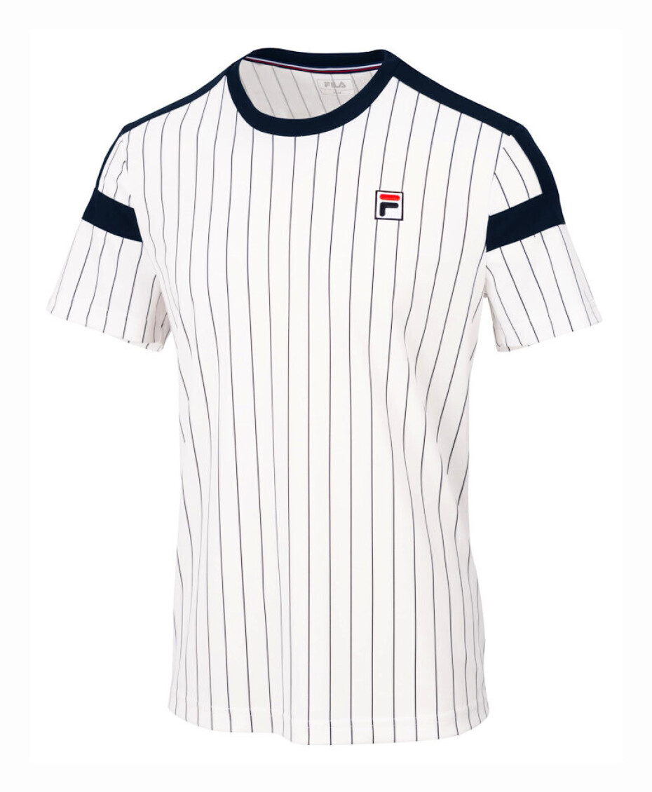 Pánské tričko Fila  T-Shirt Stripes Jascha White Alyssum M - main (0)