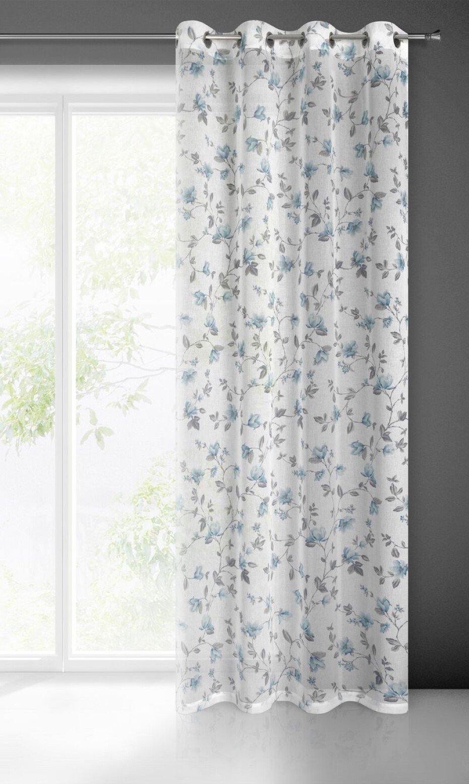 ArtFir Záclona JENNY K | bílé květy 140 x 250 cm - main (2)