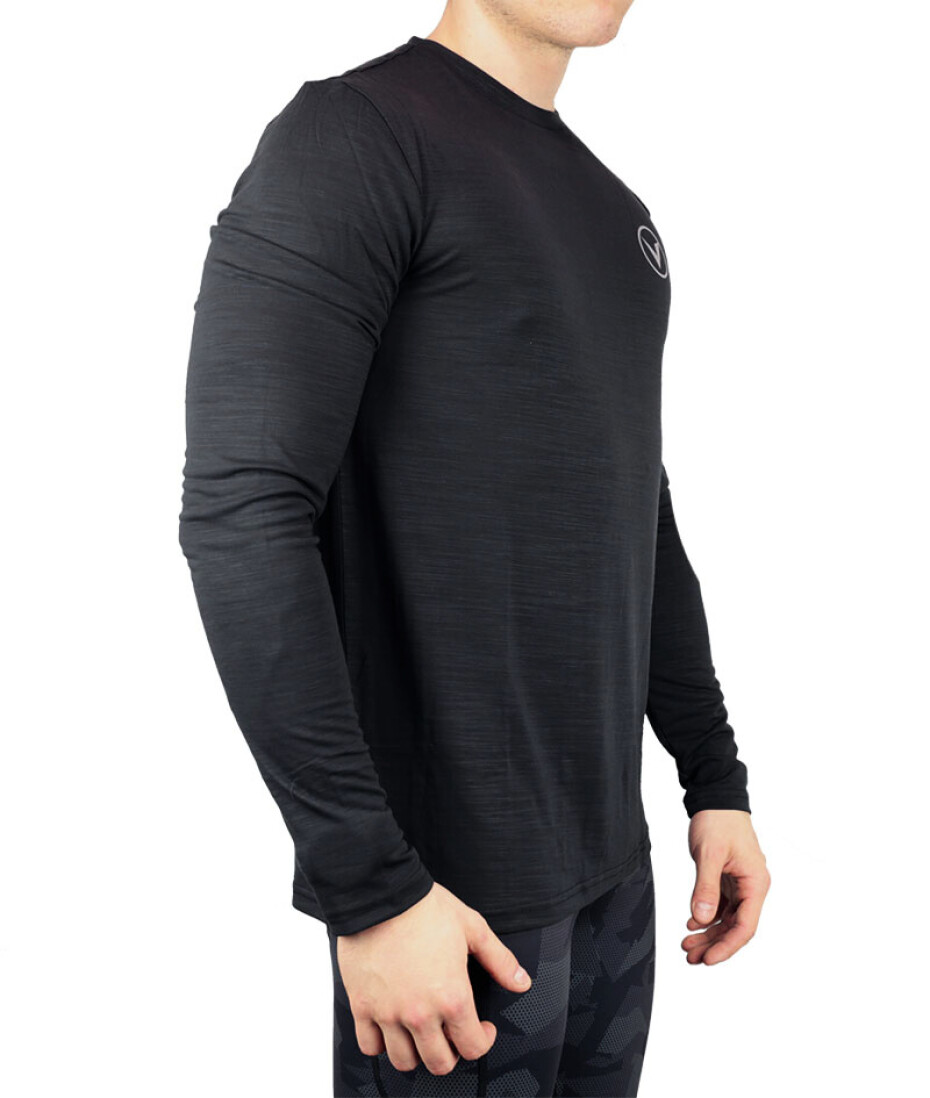 Pánské tričko Virtus  Joker Melange LS Tee Black S - main (2)
