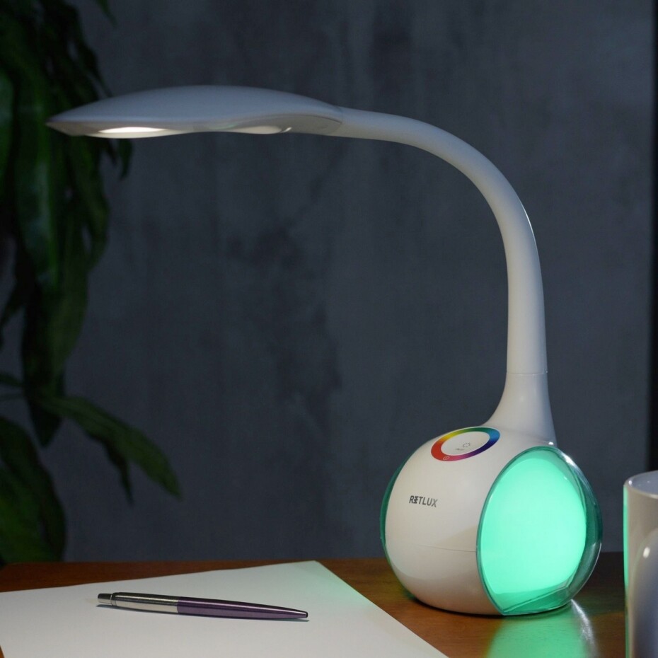 Retlux RTL 202 Stolní LED lampa s ambientním podsvícením bílá, 5 W - main (2)