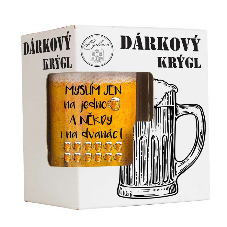 Bohemia Gifts Dárkový půllitr - Myslím jen na jedno, 500 ml - main (1)