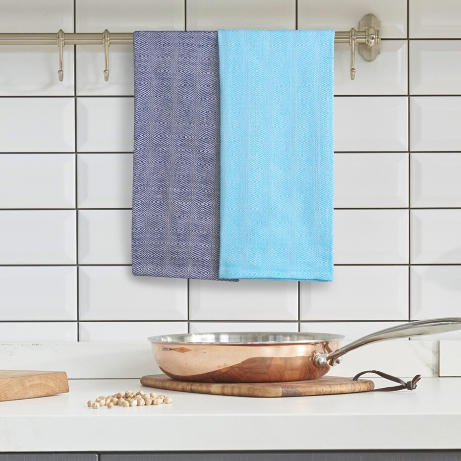 DecoKing Kuchyňská utěrka Louie modrá, tyrkysová, 50 x 70 cm, sada 10 ks - main (2)